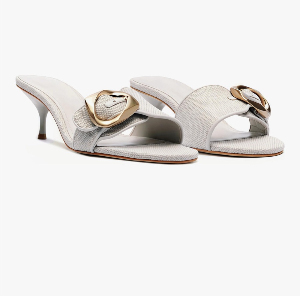 Buckle Slide Heeled Sandals for Women with 2.25 Inch Stiletto Heel